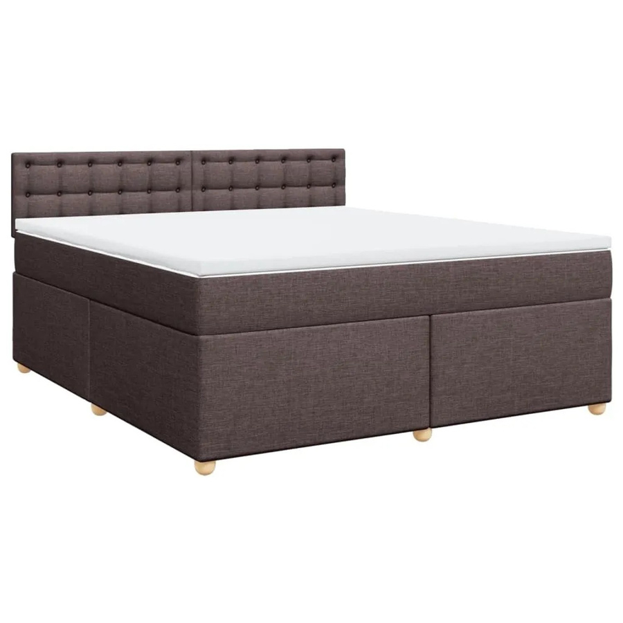 vidaXL Boxspringbett Hybrid mit Matratze und USB-Ladeport, Dunkelbraun und Weiß, B/T/H: 180 x 200 x 100,5 cm - Bild 2