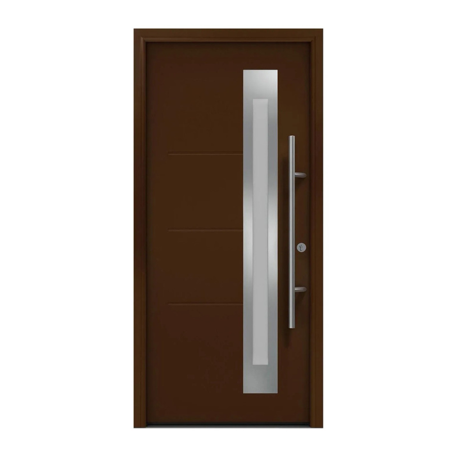 EcoStar Haustür Isopro Secur IPS 780S mit Glaseinsatz, Terrabraun, B: 110 cm, H: 210 cm, DIN Rechts - Bild 2