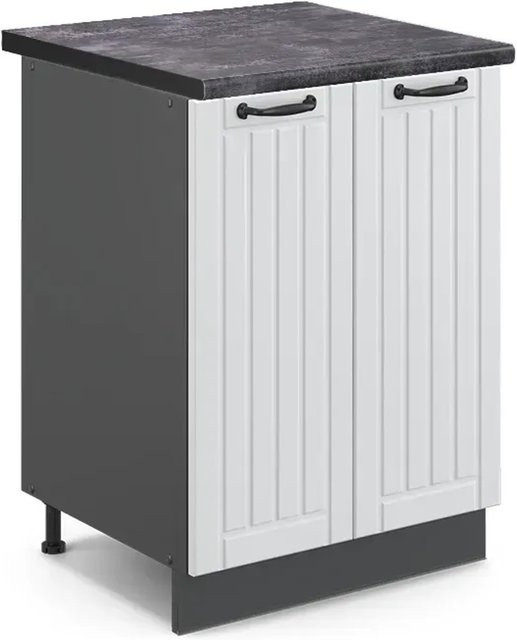 Vicco Küchenunterschrank Fame-Line in Weiß und Anthrazit im Landhausstil mit Soft-Close-Türen, B/T/H: 60 x 60 x 82 cm - Bild 1