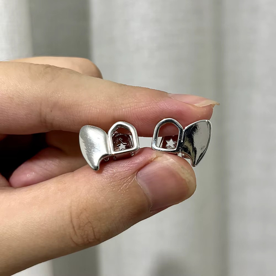 RACHELZ Grillz Vampirzähne, Silber, Unisex - Bild 3