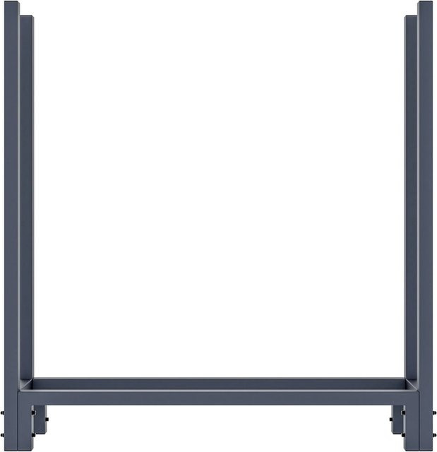 DELUKE Kaminholzregal für Außen mit Abdeckung aus Stahl in Anthrazit, B/T/H: 110 x 25 x 115 cm - Bild 1