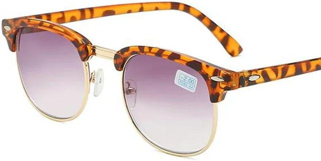 YiRan W33012WW Lesebrille, Halbrand, rechteckig, Unisex, white, multicolour - Bild 1