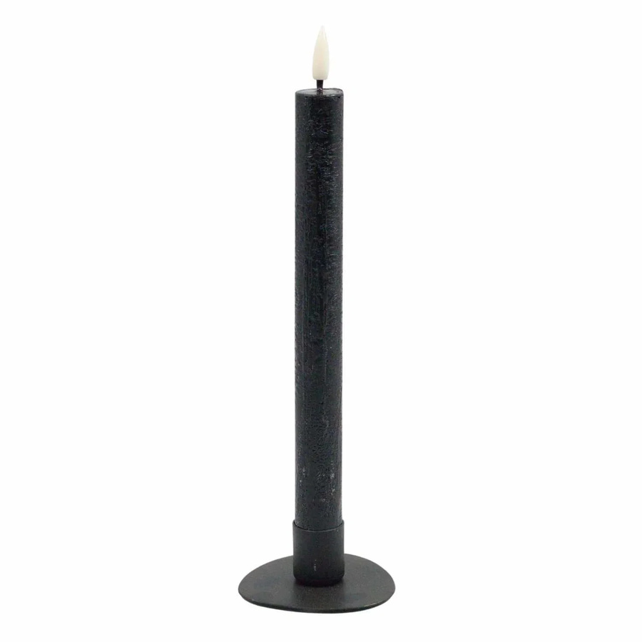 Mansion LED-Dinnerkerzen in Schwarz mit Flackereffekt im rustikalen Design, 2 Stück, Durchmesser: 2,2 cm, Höhe: 24,5 cm - Bild 1