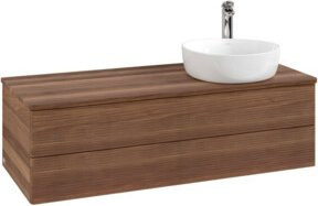V&B Waschtischunterschrank Antao mit Frontstruktur und Beleuchtung, Farbe Walnuss, B/T/H: 120 x 50 x 50 cm - Bild 1