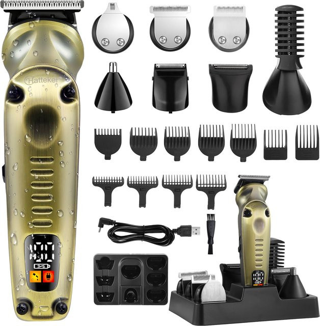 Hatteker 8-in-1 Haarschneidemaschinen-Set, Gold, Unisex - Bild 1