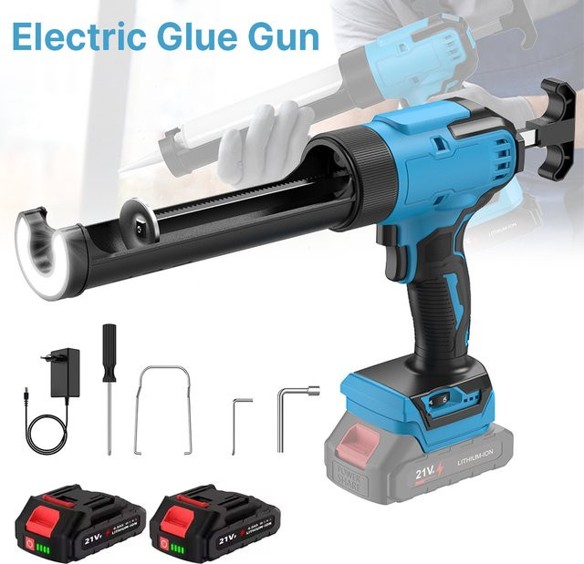 Elektrische Kartuschenpistole für Makita Akku mit 4/6 Geschwindigkeiten für Zement, Glas, Klebstoff und Dichtungen in Rot und Blau - Bild 1