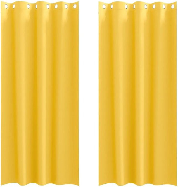vidaXL Verdunkelungsvorhang mit Ringen aus Polyester in Gelb, Breite: 140 cm, Höhe: 245 cm - Bild 1