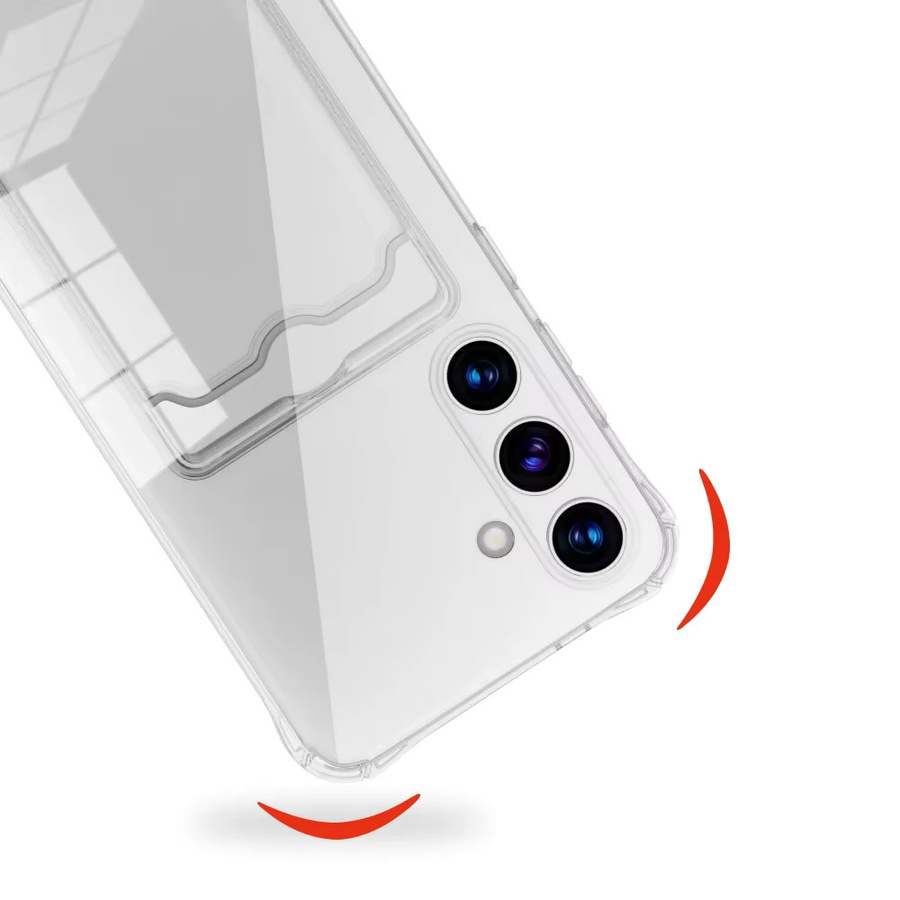 FUCHU Silikonhülle mit Kartenfach für Samsung Galaxy S26 Ultra S25 S24 S23 S22 S21 Note 20 Ultra transparent - Bild 2
