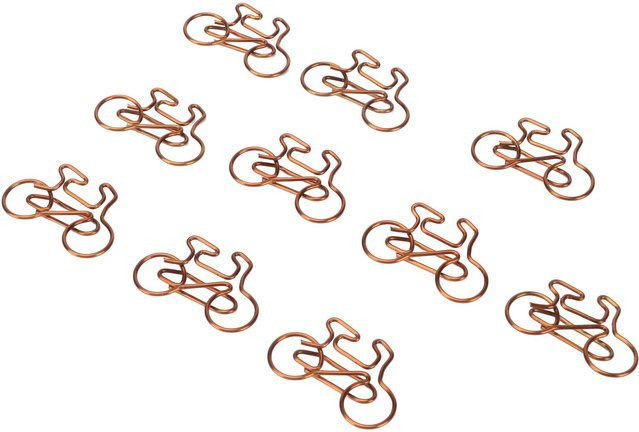 100 Stück Shoemst Büroklammern in Fahrradform, braun, aus Metall - Bild 1