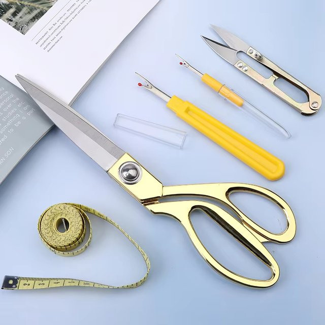 Fenrry Schneiderscheren-Set aus Edelstahl in Gold mit Positionierungsstift für deine Nähprojekte - Bild 1