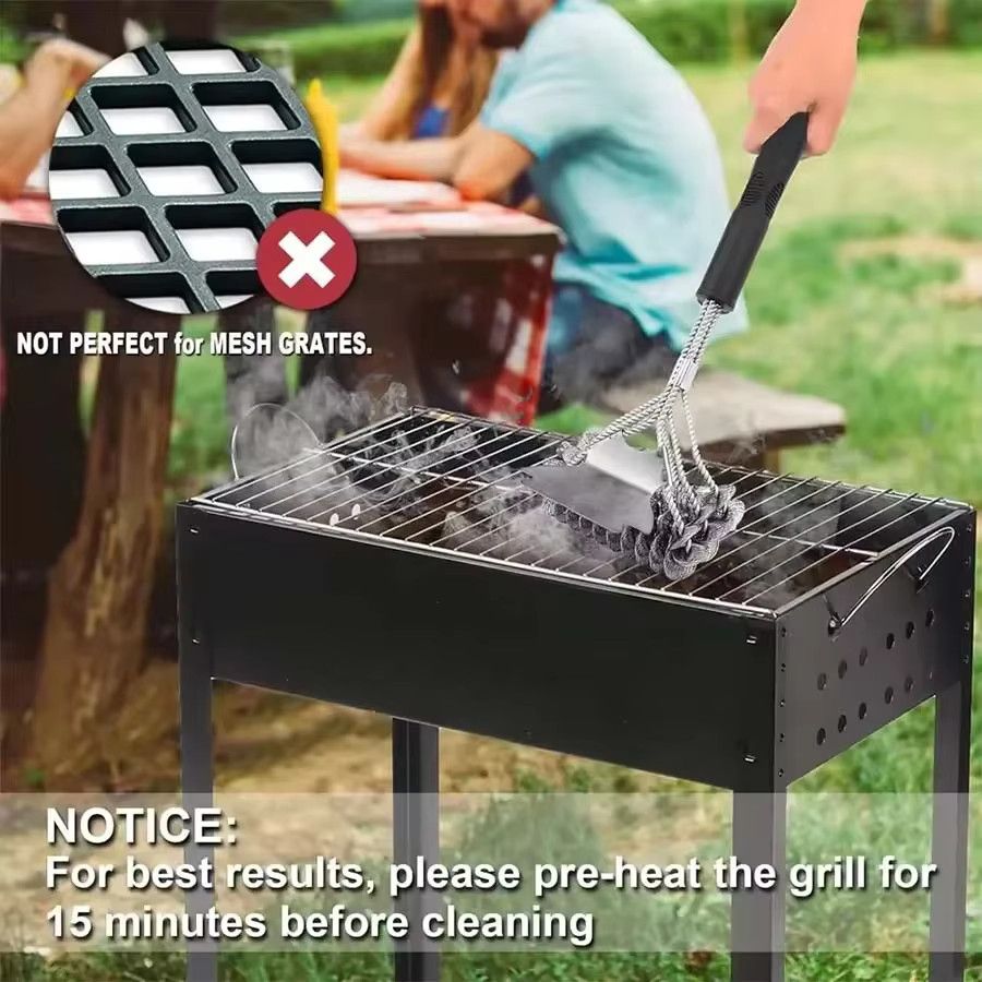 Jiahomily Grillpinsel mit Edelstahlborsten für Barbecue und Grillreinigung - Bild 3