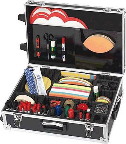Franken Trainer Moderationskoffer aus Aluminium mit über 3.000 Teilen in Schwarz und Silber, B/T/H: 54 x 18 x 36 cm - Bild 1