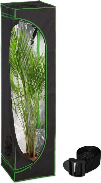 Relaxdays Growzelt aus Polyester und Stahl in Schwarz, B/T/H: 40 x 40 x 160 cm - Bild 1