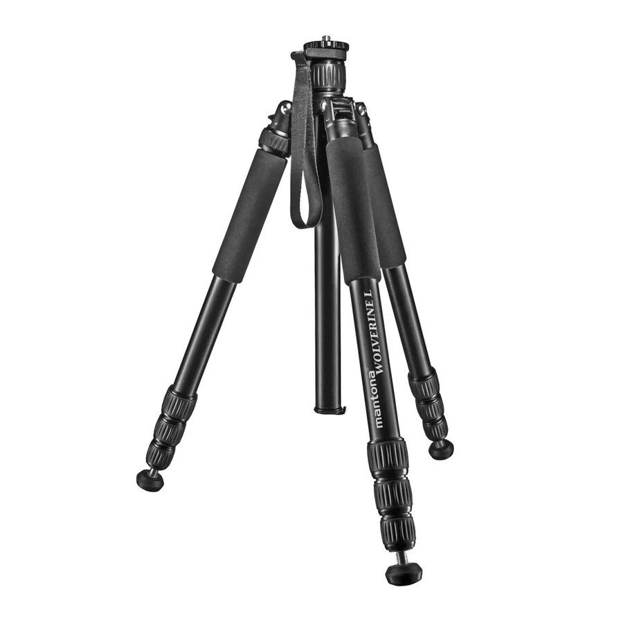 Mantona Wolverine L 284 Kamerastativ aus Aluminium in Schwarz und Grau, Tragkraft bis 15 kg, Höhe bis 166 cm - Bild 2