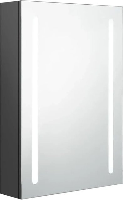 vidaXL LED-Bad-Spiegelschrank in Grau mit Glas und MDF, B/T/H: 50 x 13 x 70 cm - Bild 1