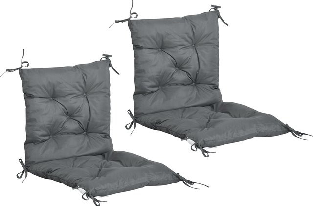 Outsunny Set aus 2 Sitzkissen für Gartenstühle in Grau, B/T/H: 98 x 50 x 8 cm - Bild 1