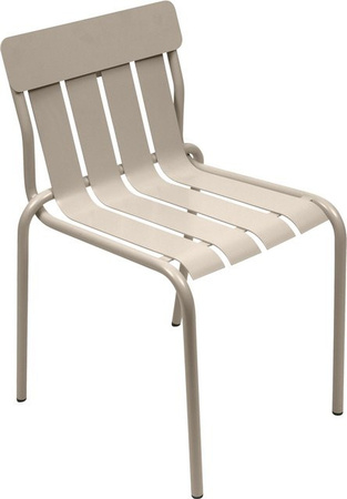 Fermob Stripe Stuhl aus Aluminium in Beige mit Streifen-Design und mattem Finish