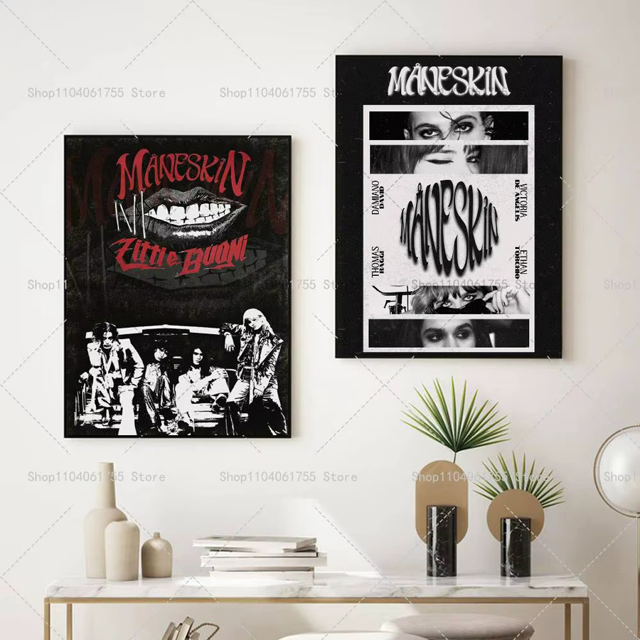 M-Maneskin Band-Poster selbstklebender Kunst-Aufkleber aus wasserfestem Papier in Multicolour - Bild 4