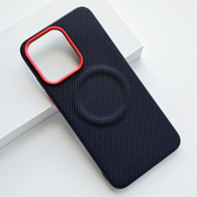 Schutzhülle für OnePlus mit magnetischem Ring und rotem Kreisobjektiv in Schwarz und Rot - Bild 1