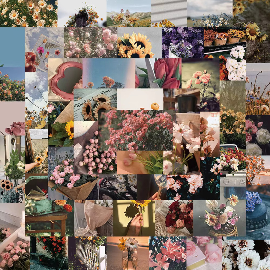 Charile Retro Künstlerische Blumen-Aufkleber, Cartoon Ästhetische Landschafts-Sticker, multicolor - Bild 2