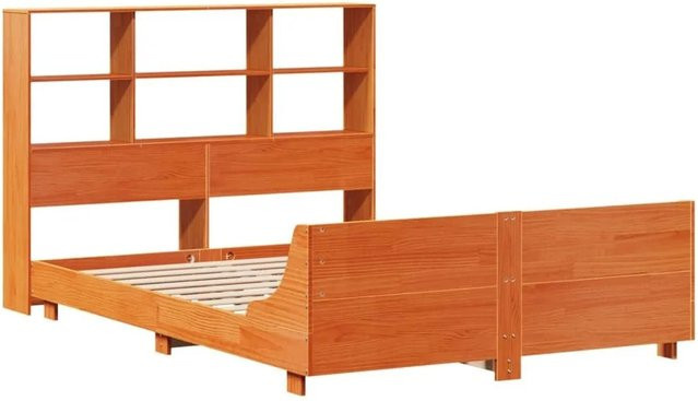 vidaXL Massivholzbett aus Kiefernholz in Wachsbraun, rustikales Bett ohne Matratze, B/T/H: 160 x 200 x 110 cm - Bild 1