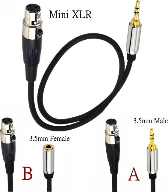 BSN Mini XLR 3-Pin auf 3,5 mm Klinke Audiokabel, Schwarz, Länge: 0,5 m bis 1,5 m, abgeschirmt mit Kupferdraht und Aluminiumfolie für Mikrofone und Kameras - Bild 1