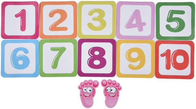 OutsideWorld Spielbodenaufkleber Klassische Zahl in Pink und Multicolour, Wasserdichter PVC Aufkleber für Kinder - Bild 1