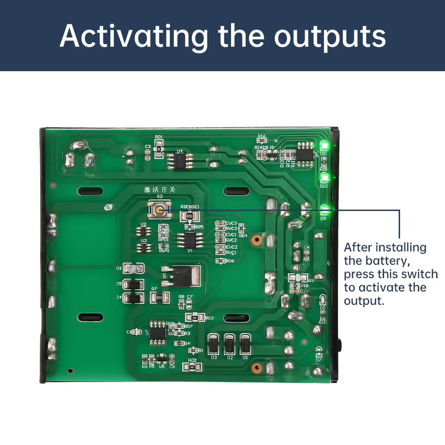 DIY USV Power Bank Box für 18650 Batterien mit 5V, 9V und 12V DC Ausgang in Schwarz - Bild 4