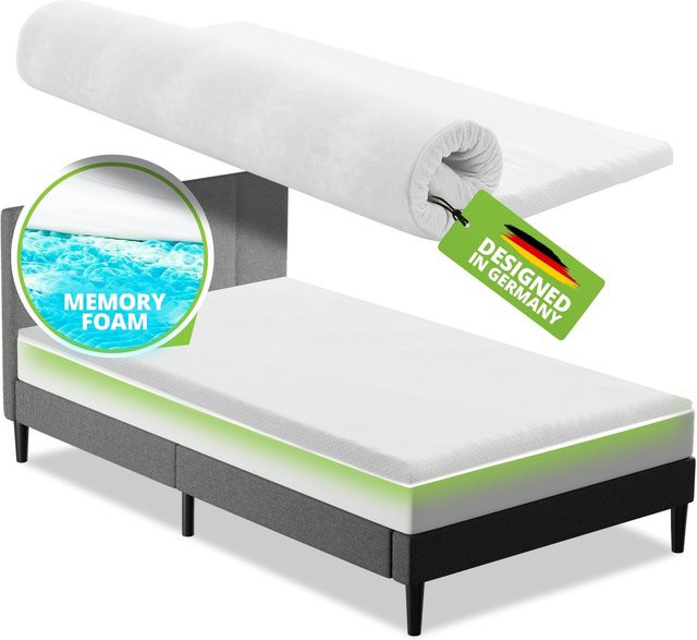 Juskys orthopädischer Memoryschaum Topper in Weiß mit 7 Zonen, B/T: 140 x 200 cm, Höhe: 7 cm - Bild 1