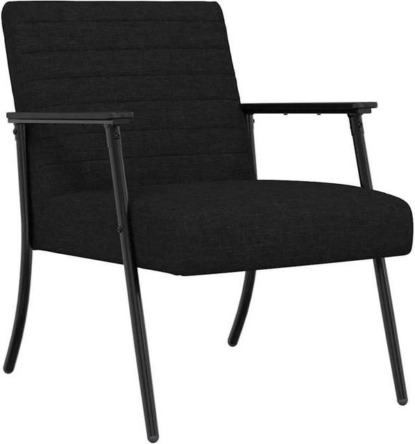 vidaXL Sessel Schwarz mit Armlehnen aus Stoff B/T/H: 59 x 75 x 78 cm - Bild 1