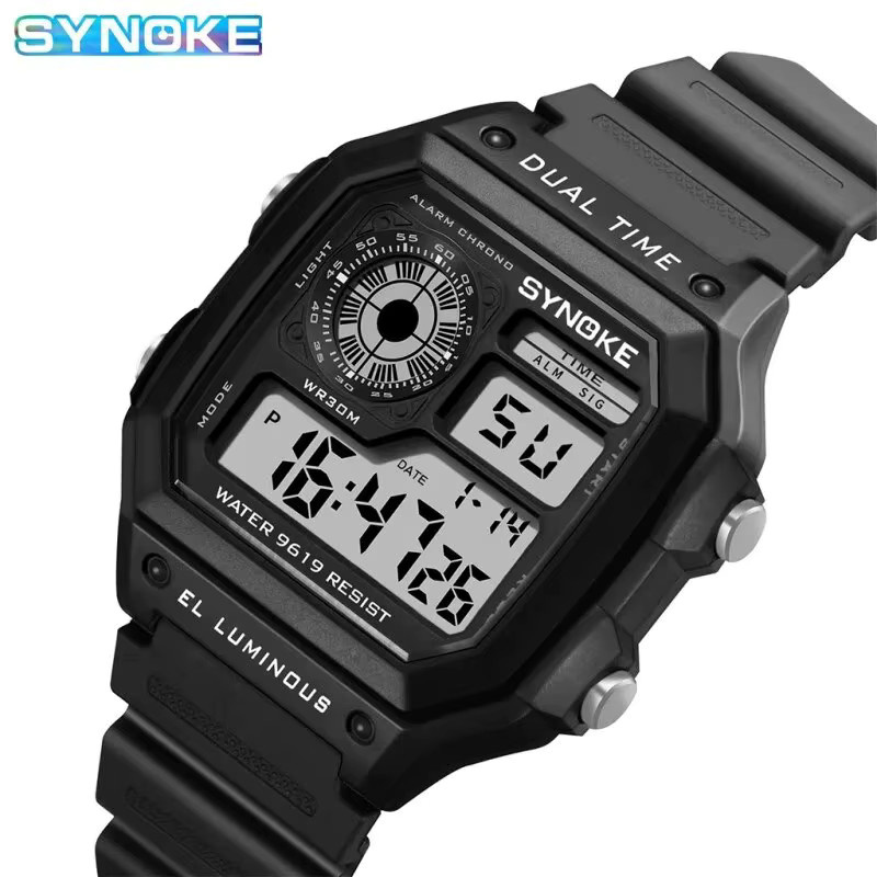 Synoke Digitaluhr, Chronograph, Schwarz, Kunststoff, Herren - Bild 5