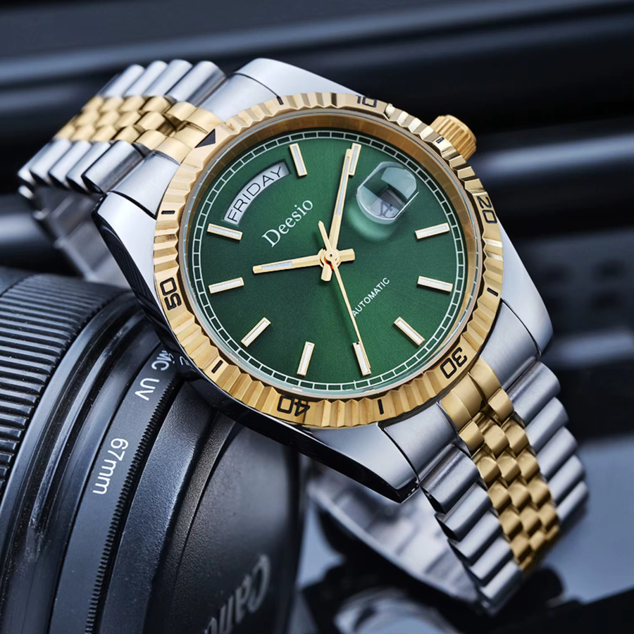 Deesio Armbanduhr Automatik, Edelstahl, Datum, Wochentag, Herren - Bild 3