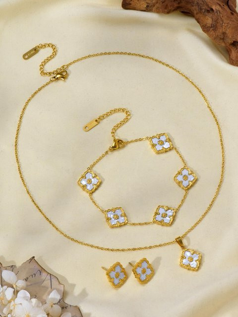Buccellati Schmuck-Set, Halskette, Armband, Ohrringe, Gold, Zirkonia, Kristall, Damen - Bild 1