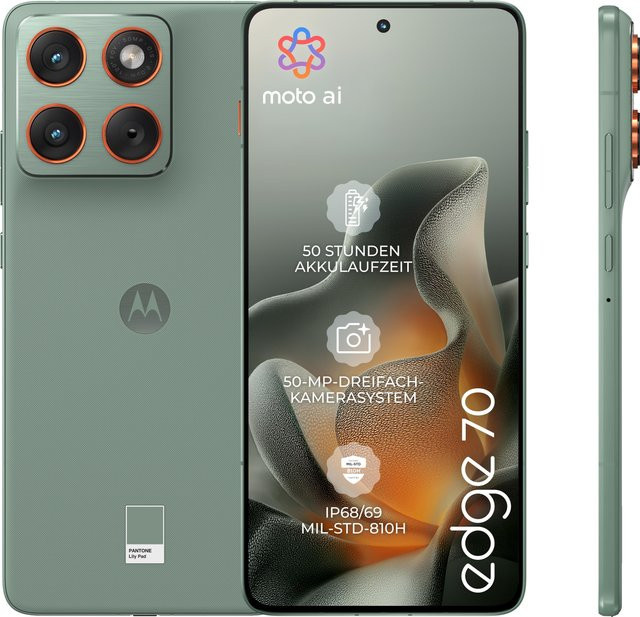 Motorola edge 70 Smartphone 512GB 12GB RAM Farbe Lily Pad Green Multicolour 6.7 Zoll Android - Bild 1