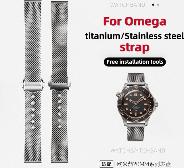 PAHC Uhrenarmband Milanaise-Mesh, Titan, Silber, Herren, 20 mm - Bild 1