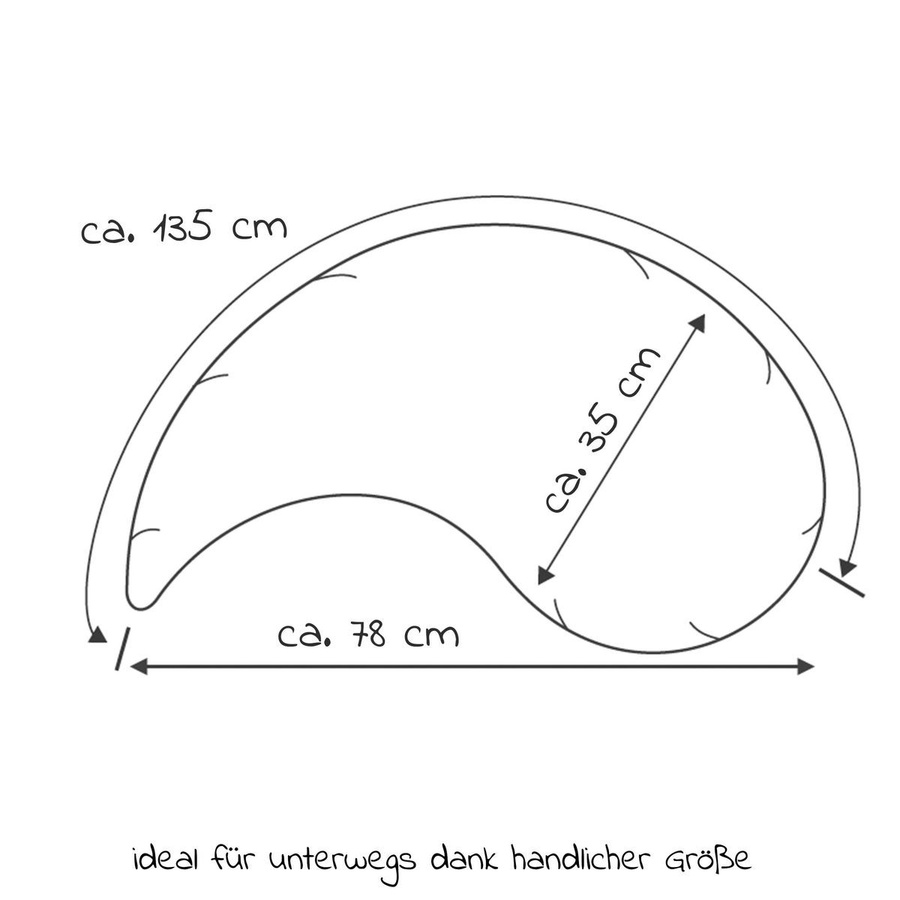 Theraline Stillkissen Das Yinnie mit Perlen-Füllung und Bezug, Grau-Weiß, Länge: 135 cm - Bild 2