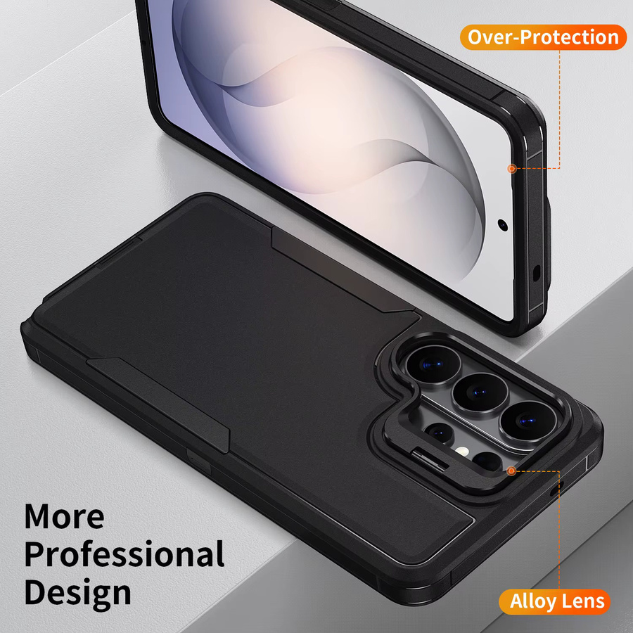 Robuste Hybrid-Schutzhülle für Samsung Galaxy S26 Ultra S26+ S25 S24 FE Plus Ultra mit Legierungs-Linsenhalter und Sturzschutz in Schwarz oder Lila - Bild 6