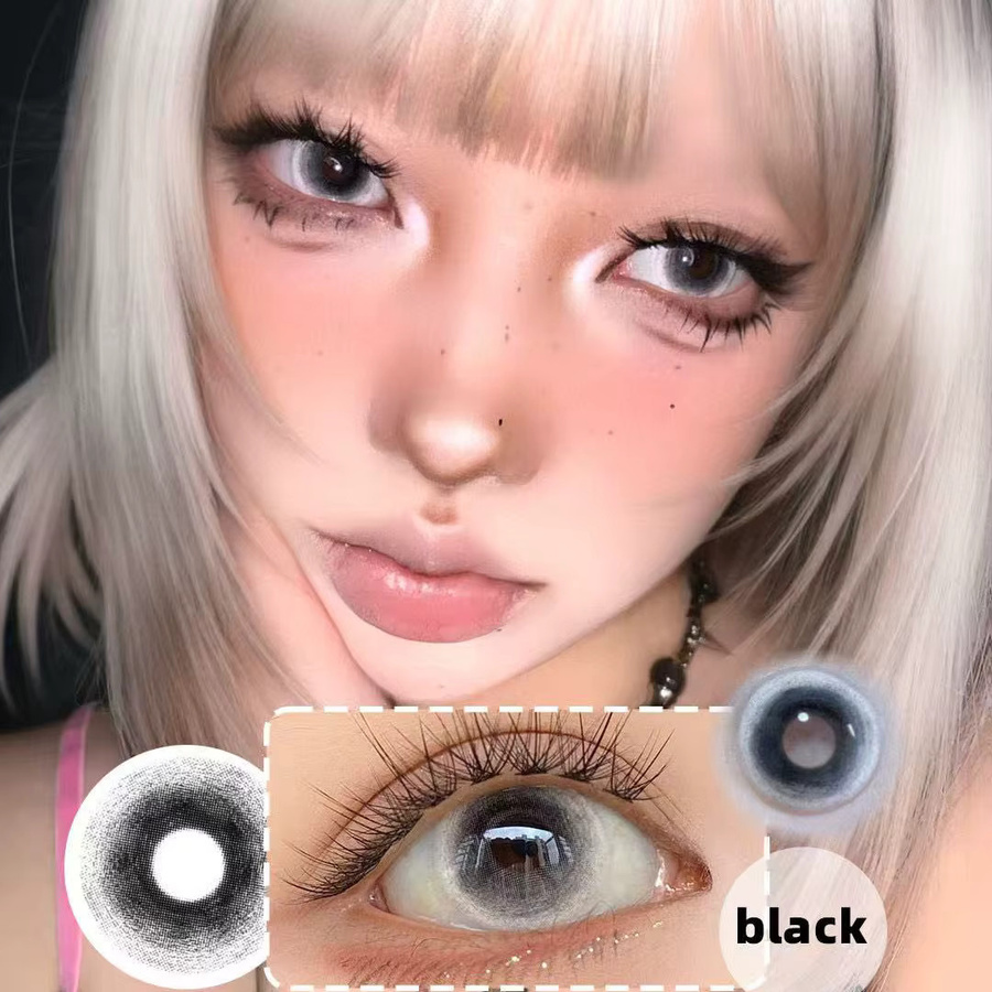 JeweLens Crazy Eye Lens Farbkontaktlinsen, schwarz-weiß, 1 Paar - Bild 2