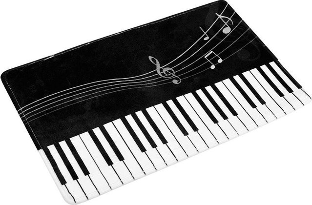 Rutschfeste und wasserabsorbierende Matte mit Musiknoten-Druck von DIYelecs in Schwarz, B/T: 60 x 40 cm - Bild 1
