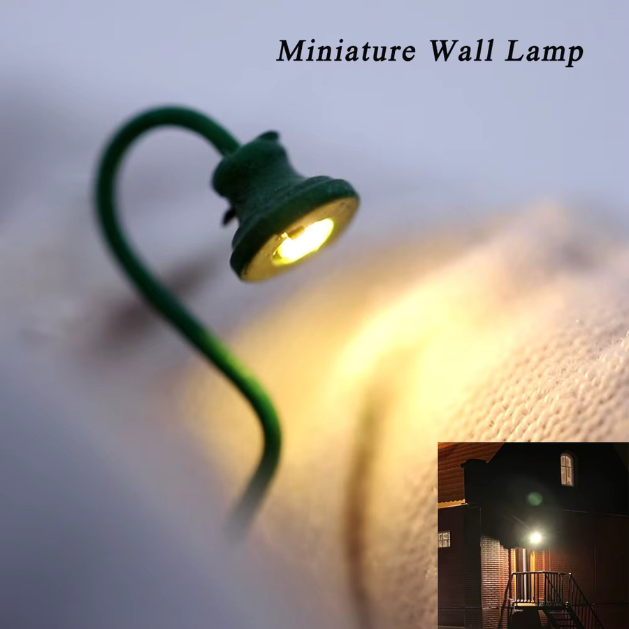 TERAYSUN Miniatur Wandleuchte Modell Licht, 1-teiliges Set, Weiß, Grün - Bild 3