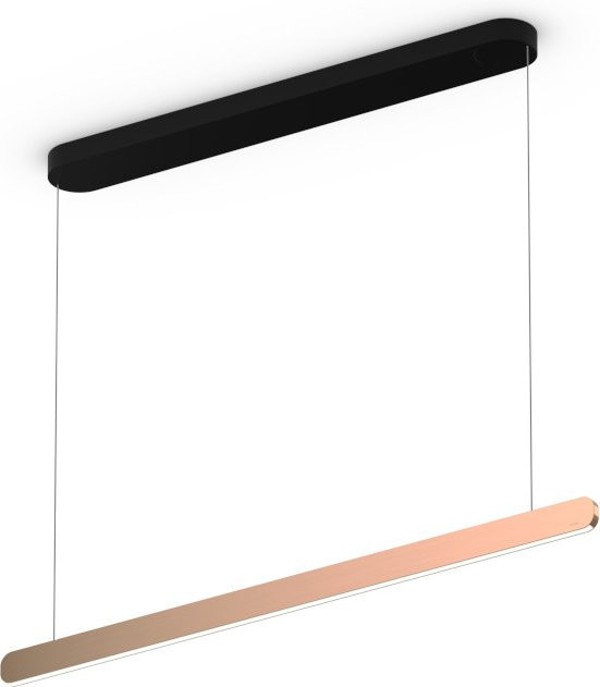 Occhio Mito linear volo 100 up LED-Pendelleuchte in Schwarz matt mit Rose Gold Kopf, höhenverstellbar 65-165 cm, mit Occhio air Modul und x-tra warm LED (2200K - 3500K) - Bild 1