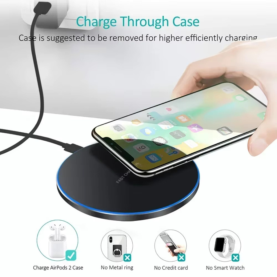 VIKEFON Drahtlose Schnellladestation für iPhone und Samsung sowie Xiaomi in Schwarz oder Weiß - Bild 5