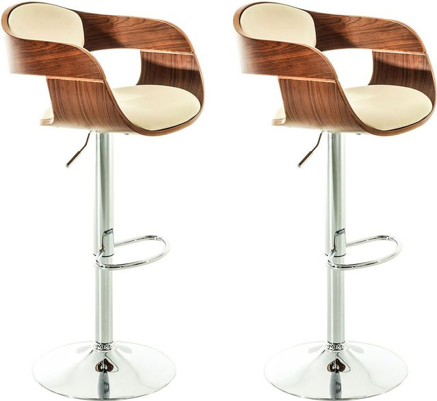 CLP 2er Set Barhocker Kingston mit Kunstlederbezug und höhenverstellbarem Metallgestell - Bild 1
