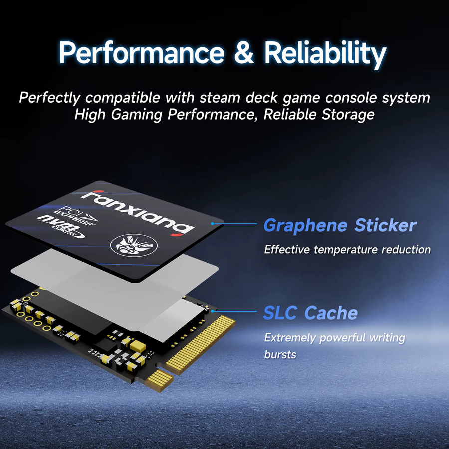 Fanxiang S700 NVMe M.2 2230 SSD PCIe 4.0 Internes Solid-State-Laufwerk, Schwarz - Bild 4