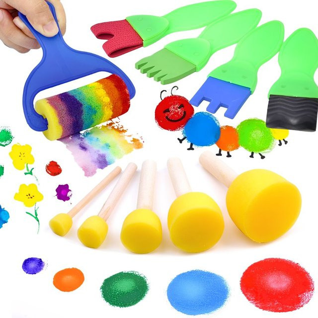 4-teiliges Schwamm-Malpinsel-Set von YMY in Multicolour für DIY-Kunst und Graffiti-Stempel aus Schaumstoff - Bild 1