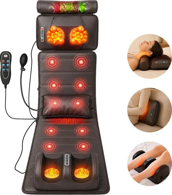 Avehrit Elektrische Ganzkörper-Massagematte mit Wärme, Luftkompression, Knet- und Vibrationsmassage für Schultern, Nacken, Taille und Rücken - Bild 1