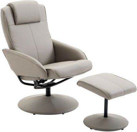 Ergonomischer Freizeit-Sessel MUVOE in Grau mit 360 Grad Drehung und inklusive Fußhocker - Bild 1