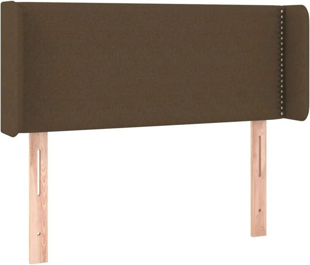 vidaXL Kopfteil mit Ohren in Dunkelbraun aus Stoff, B/T/H: 103 x 16 x 78/88 cm - Bild 1