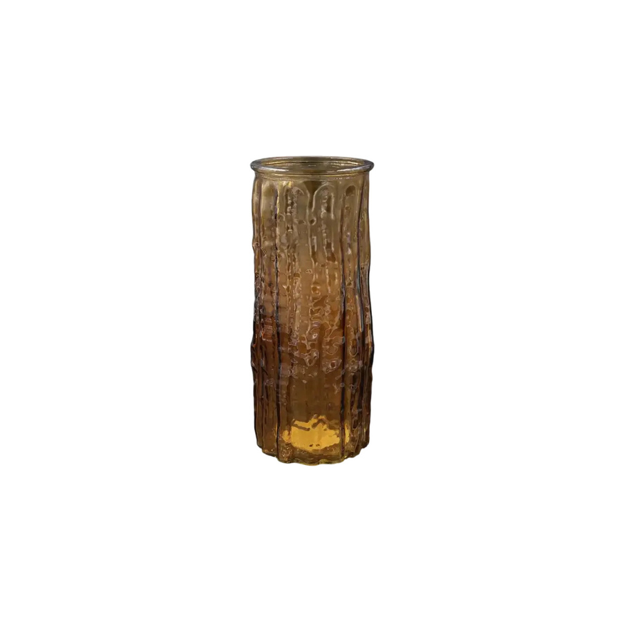 House of Nature Vase Juliëtte aus Glas in Gelb mit gewelltem Relief, Höhe: 20 cm - Bild 1