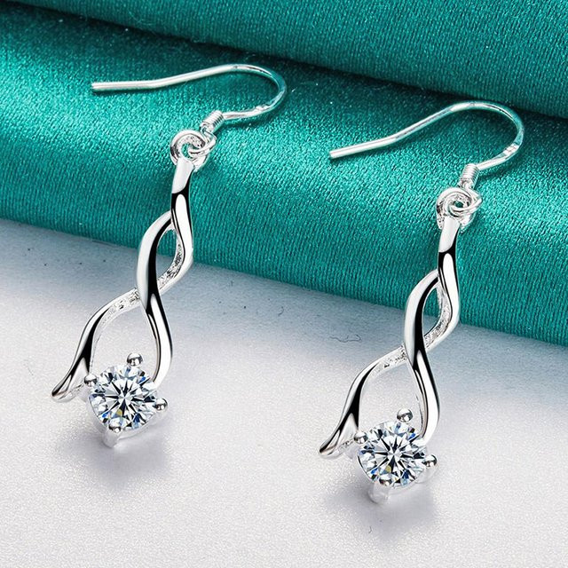 URMYLADY Ohrringe, 925 Silber, Zirkonia, Damen, blau - Bild 1